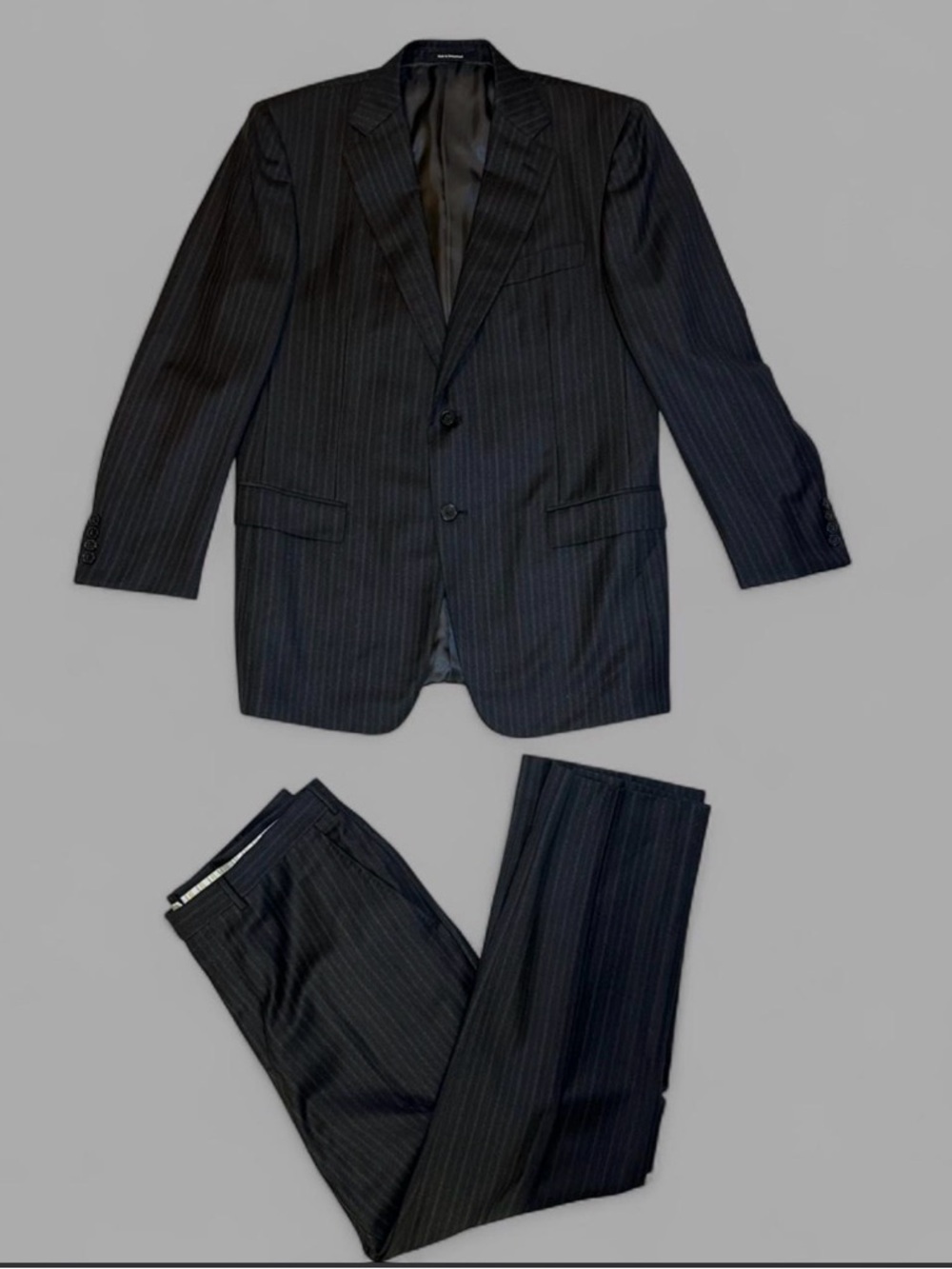 Ermenegildo Zenga x Wilkes Bashford Traveller Micronoaphere Pinstripe Suit - 42R